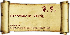 Hirschbein Virág névjegykártya